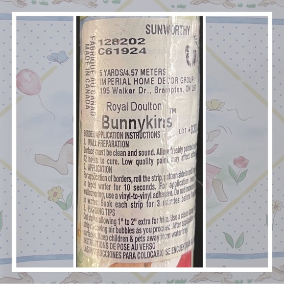 Vintage 1996 Royal Doulton Bunnykins Wallpaper Border Nursery Decor Pre Pasted - Picture 2 of 2